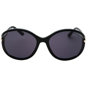 Tom Ford - Sonnenbrille in glänzendem Schwarz mit dunklen Rauchgläsern