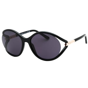 Tom Ford - Sonnenbrille in glänzendem Schwarz mit dunklen Rauchgläsern