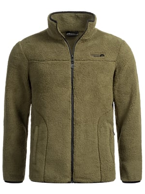Arctic Seven Herren Sherpa Fleecejacke – Warme Outdoorjacke mit Zipper – Olive