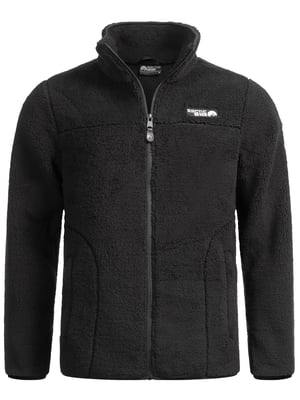 Arctic Seven Herren Sherpa Fleecejacke – Warme Outdoorjacke mit Zipper – Schwarz