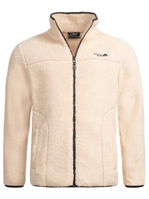 Arctic Seven Herren Sherpa Fleecejacke – Warme Outdoorjacke mit Zipper – Beige