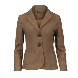 Karierter, taillierter Blazer aus 100 % Baumwolle