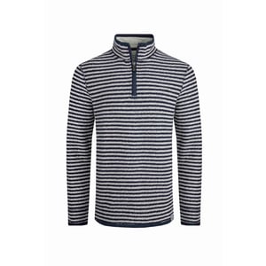 Weird Fish - "Shorling" Pullover mit kurzem Reißverschluss für Herren (Ecru)