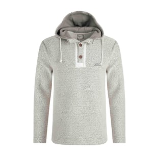 Weird Fish - "Bakersfield" Kapuzenpullover Knopfhals für Herren (Ecru)