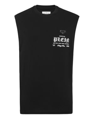 Ärmelloses T-Shirt mit Rundhalsausschnitt
