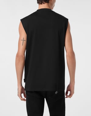 Ärmelloses T-Shirt mit Rundhalsausschnitt
