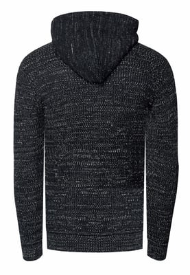 1/2 Zip Grobstrick Slim Fit Kapuzen-Pullover