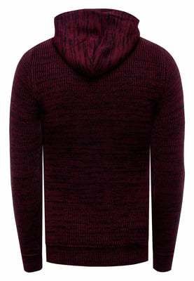 1/2 Zip Grobstrick Slim Fit Kapuzen-Pullover