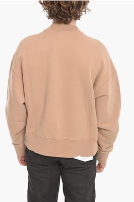 Rundhals-Sweatshirt PXP PALM aus gebürsteter Baumwolle in Beige