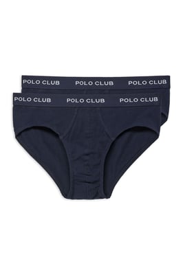 Slips im Zweierpack marineblau mit Polo Club Logo-Detail