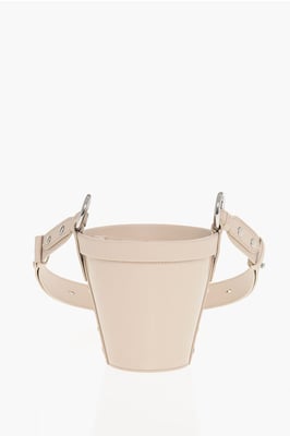 Bucket Bag aus Lackleder mit verstellbarem Schultergurt in Pink
