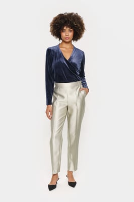 Langarm-Bluse Fitted blue