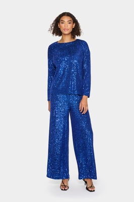 Langarm-Bluse Gerade Passform blue