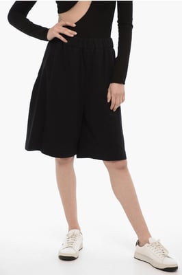 Baumwoll-Shorts mit Patch in Schwarz