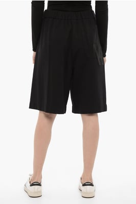 Baumwoll-Shorts mit Patch in Schwarz