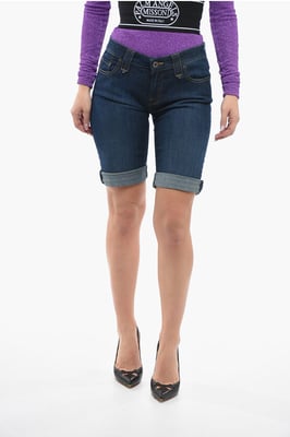 5-Pocket-Stretch-Jeansshorts in Blau