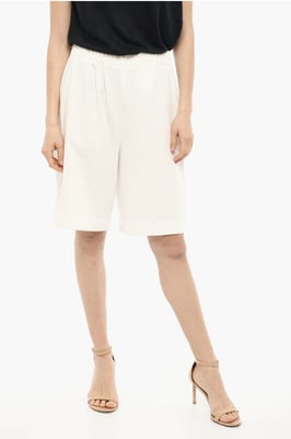 Baumwoll-Shorts mit Patch in Weiß