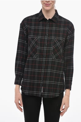 Tartan-FLANELL-Hemd in Schwarz