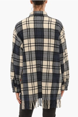 EXPLORER Overshirt mit Karomuster und doppelter Brusttasche in Blau
