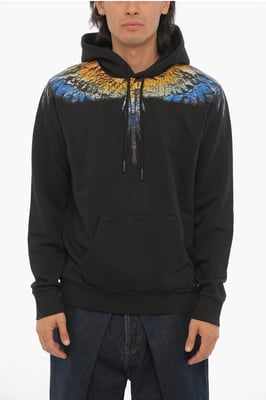 LUNAR WINGS Hoodie aus gebürsteter Baumwolle in Schwarz