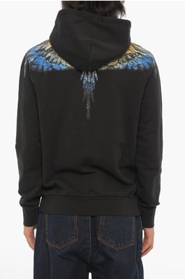 LUNAR WINGS Hoodie aus gebürsteter Baumwolle in Schwarz