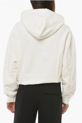 MULTICORD Hoodie aus gebürsteter Baumwolle in Weiß