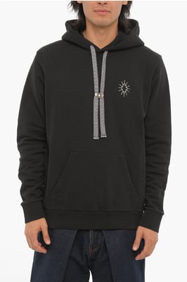 Baumwoll-Hoodie ECLIPSE mit aufgesetzter Tasche in Schwarz