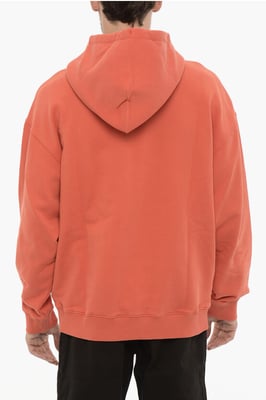 Baumwoll-Hoodie OPTICAL CROSS mit aufgesetzter Tasche in Rot