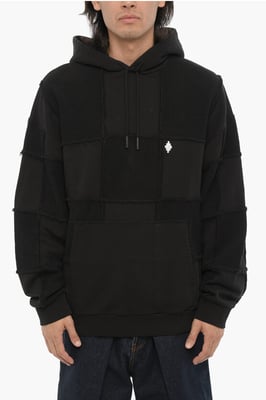 Einfarbiger Baumwoll-Hoodie in Schwarz