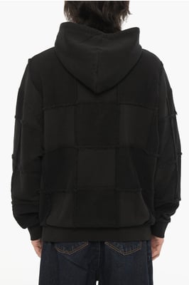 Einfarbiger Baumwoll-Hoodie in Schwarz