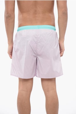 Zweifarbiger Boxer-Badeanzug in Azzurro, Rosa