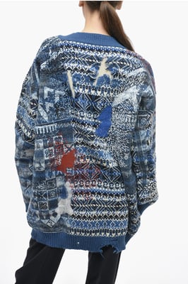MM0 Pullover aus Wollmischung mit V-Ausschnitt in Hellblau