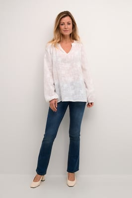 Langarm-Bluse Regular fit white