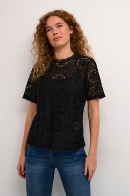 Kurzarm-Bluse Regular fit black