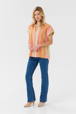 Kurzarm-Bluse Loose fit multicolour