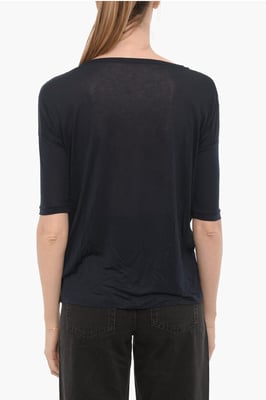 Einfarbiges Oversize-T-Shirt mit Rundhalsausschnitt in Blau