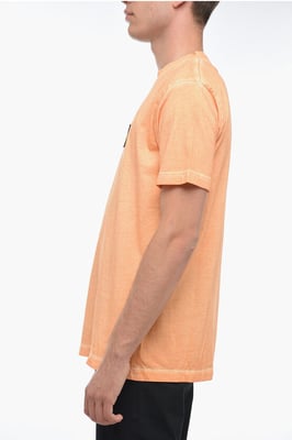SUNSET CROSS T-Shirt mit Logo-Patch in Orange