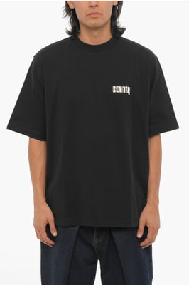 Bedrucktes DISCO GOD T-Shirt mit Rundhalsausschnitt in Schwarz