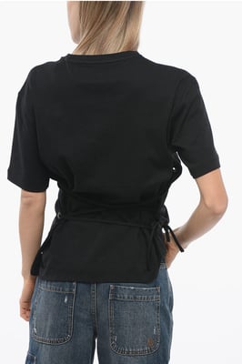 TOMIOK Überzieh-T-Shirt mit Spitzendetail hinten in Schwarz