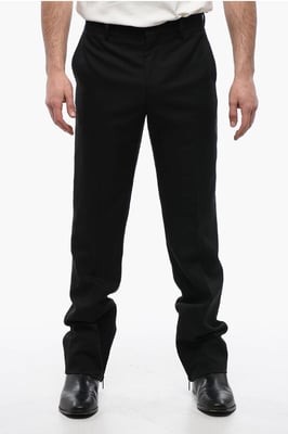 Slim-Fit-Hose TECH DRILL mit Reißverschluss unten in Schwarz