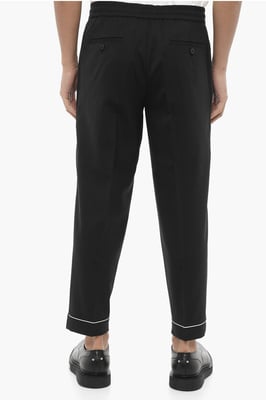 Pantaloni REM Slim Fit a Vita Bassa con Elastico in Vita in Schwarz