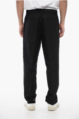 REM-Hose aus Leinenmischung mit elastischem Bund in Schwarz