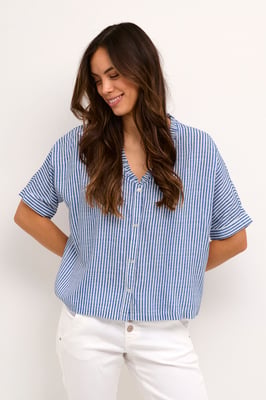 Kurzarmshirt mit Boxy-Fit light blue
