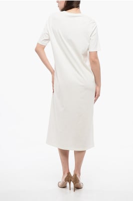 T-Shirt-Kleid aus Baumwolljersey in Weiß