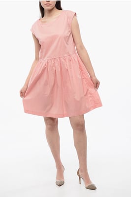 Ärmelloses Popeline-Baumwollkleid in Rosa