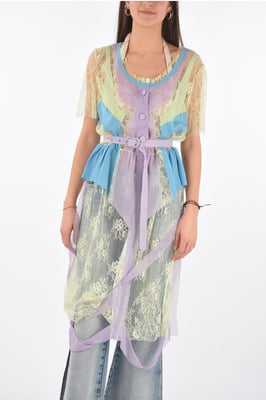 MM0 Spitzenkleid mit Gürtel in Multicolor