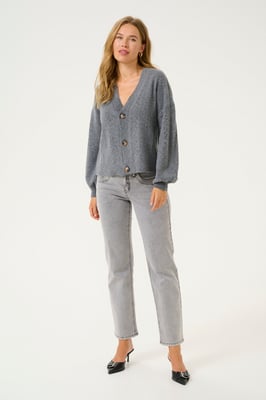Strickjacke mit geradem Schnitt dark grey