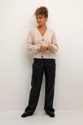 Strickjacke Gerade geschnitten cream
