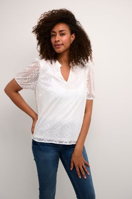 Bluse mit kurzen Ärmeln im Regular Fit white