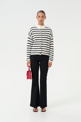 Strickjacke Loose fit black white